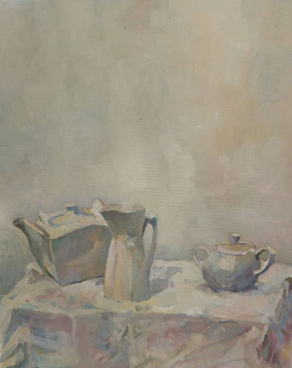 Painting titled "Bodegón I" by Salvador Velarde, Original Artwork, Oil