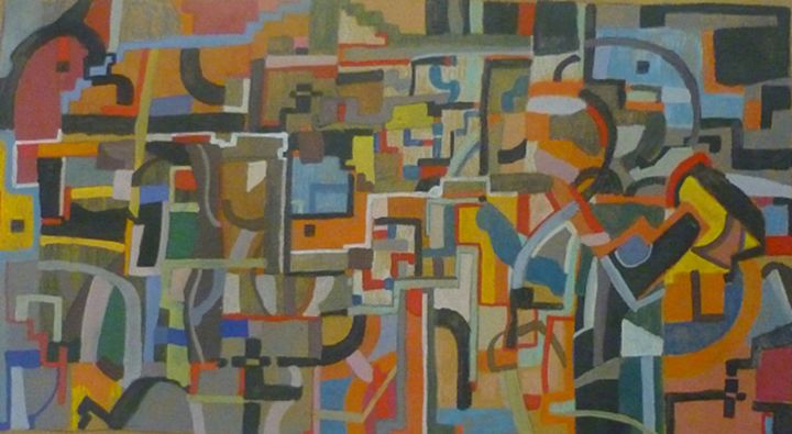 Painting titled "Abstracto III" by Salvador Velarde, Original Artwork, Tempera