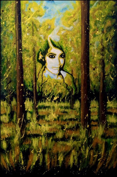 Painting titled "Madre Natura" by Salvatore Petrucino, Original Artwork, Acrylic Mounted on Wood Stretcher frame