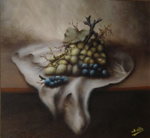 Painting titled "Uva" by Salvatore Vito, Original Artwork, Oil