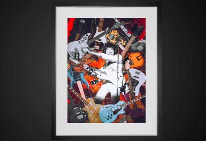 Arts numériques intitulée "Jimmy Hendrix" par Sam _i Digital Art, Œuvre d'art originale, Photo montage
