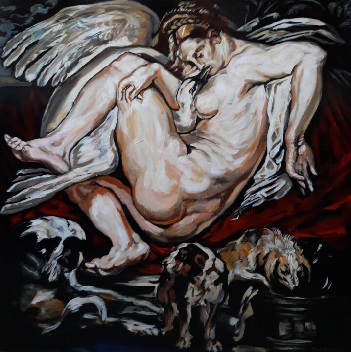 Painting titled "" Trois vies dans u…" by Sam Keusseyan Gladiateur, Original Artwork, Acrylic