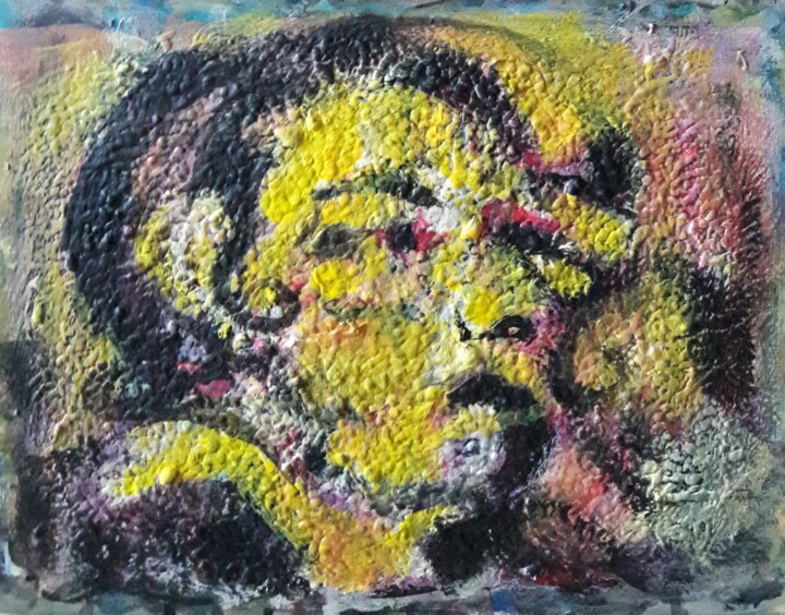 Painting titled "elle ronfle en dorm…" by Sam Keusseyan Gladiateur, Original Artwork, Acrylic