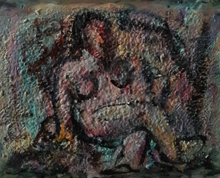 Painting titled "jambes croisé" by Sam Keusseyan Gladiateur, Original Artwork, Acrylic