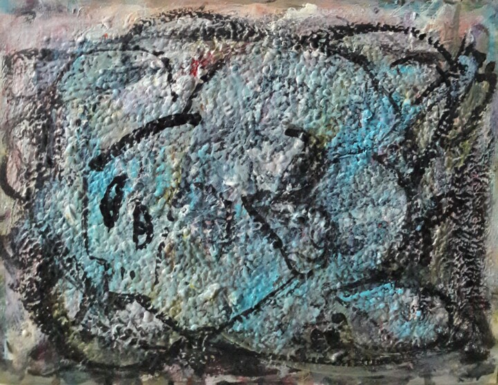 Painting titled "enfermé 2" by Sam Keusseyan Gladiateur, Original Artwork, Acrylic