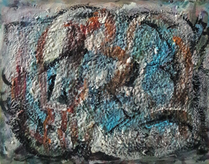 Ζωγραφική με τίτλο "enfermé 4" από Sam Keusseyan Gladiateur, Αυθεντικά έργα τέχνης, Ακρυλικό