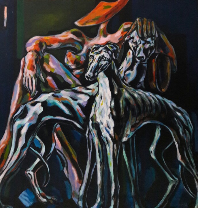 Peinture intitulée "" L' élégance de bo…" par Sam Keusseyan Gladiateur, Œuvre d'art originale, Acrylique