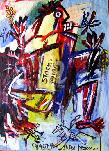 Malerei mit dem Titel "8238610-chasse-aux-…" von Sam Massaaf, Original-Kunstwerk