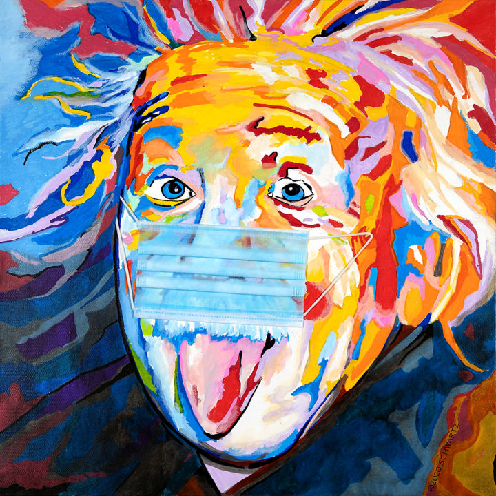 Pintura intitulada "EINSTEIN 19" por Sam Schwartz, Obras de arte originais, Acrílico