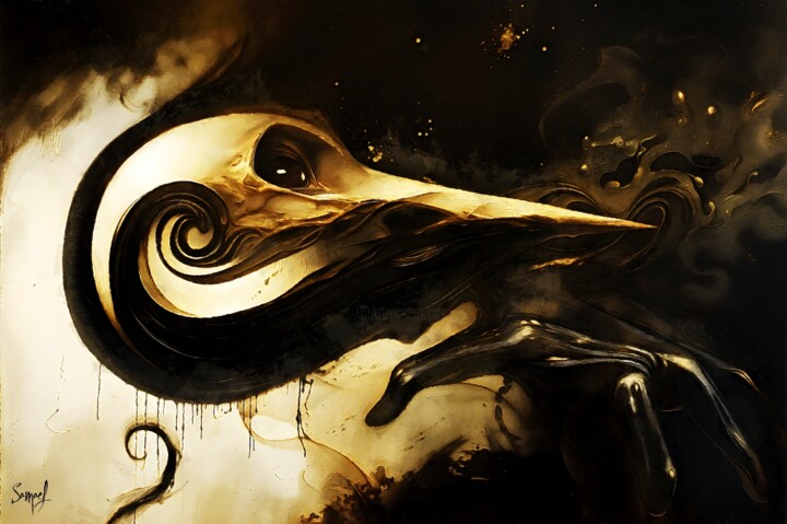 Arts numériques intitulée "Swan Song" par Samael, Œuvre d'art originale, Peinture numérique