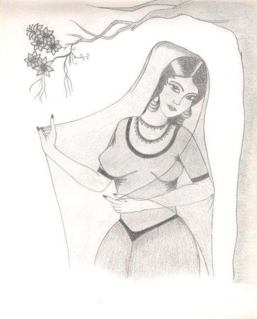 Dessin intitulée "Moghul Princess" par Jasmine, Œuvre d'art originale, Autre