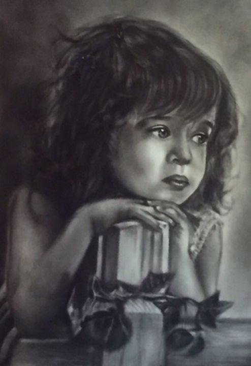 Peinture intitulée "child" par Samaneh Aminifar, Œuvre d'art originale, Autre