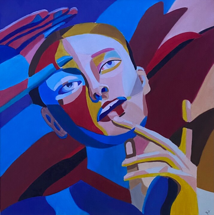Pintura intitulada "Mujer" por Samantha Bajatta, Obras de arte originais, Óleo Montado em Armação em madeira