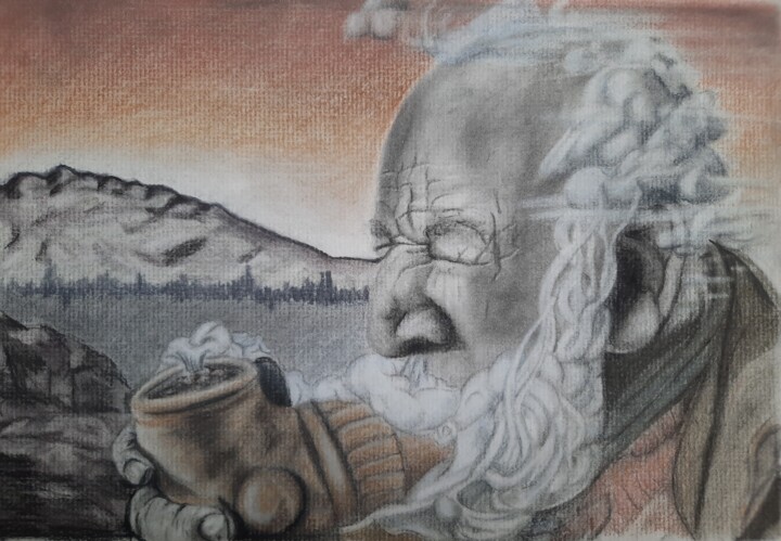 Painting titled "Co-Creating Mountai…" by Samantha Savaria (Sami Sauvage), Original Artwork, Charcoal