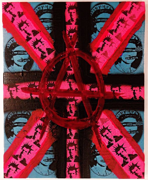 Schilderij getiteld "Anarchy in the UK" door Samara Ribas, Origineel Kunstwerk