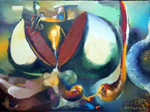 Malerei mit dem Titel "DOKUS" von Sametage Ibrahimoglu Caferov, Original-Kunstwerk, Andere
