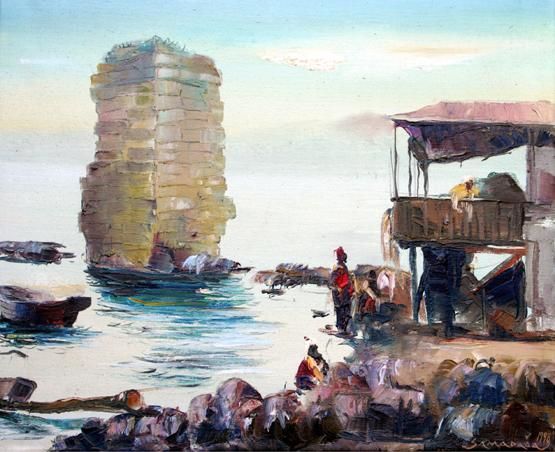 Malerei mit dem Titel "Antalya" von Sametage Ibrahimoglu Caferov, Original-Kunstwerk, Andere