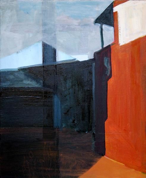 Painting titled "Backalley" by Samuel Hughes, Original Artwork, Oil
