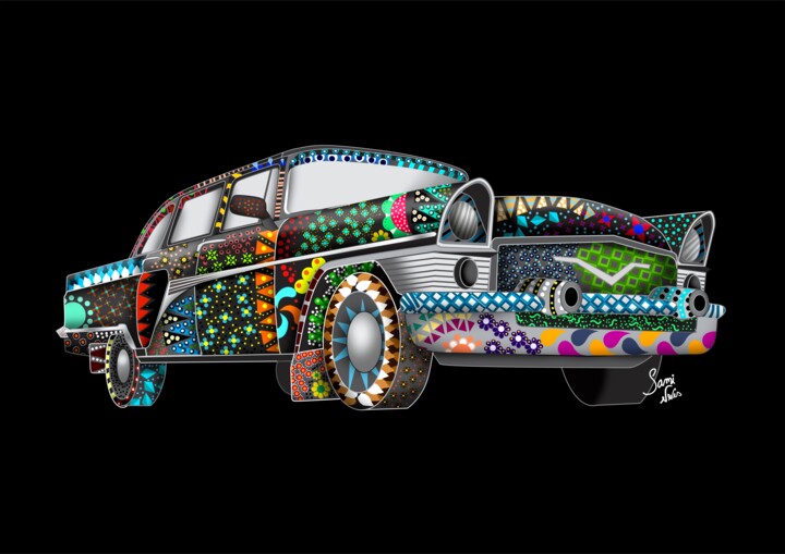 Artes digitais intitulada "Soviet Car" por Sami Neves, Obras de arte originais, Pintura digital