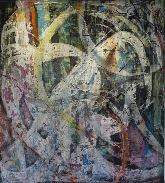 Malerei mit dem Titel "Forêt" von Samia Artho, Original-Kunstwerk, Acryl