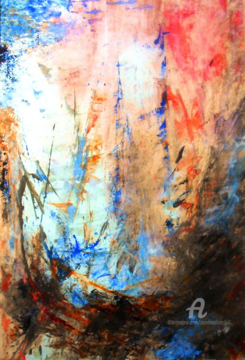 Pittura intitolato "Voyage 1m x 70 cm" da Samiha El Harchi (Sam), Opera d'arte originale, Acrilico
