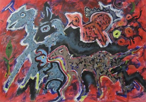 Malerei mit dem Titel "The Joy of Return t…" von Samij Datta, Original-Kunstwerk, Öl