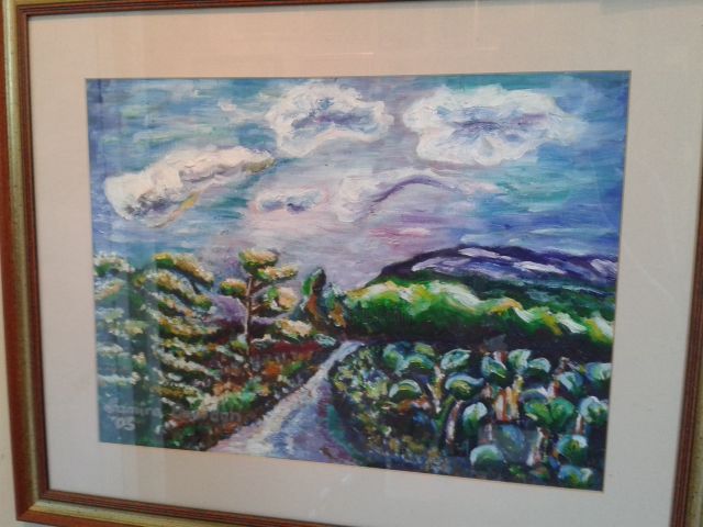 Painting titled "Pathway to the Moun…" by Samira Bowden, Original Artwork, Oil