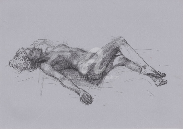 Drawing titled "Nude Erotic Art Sex…" by Samira Yanushkova, Original Artwork, Graphite