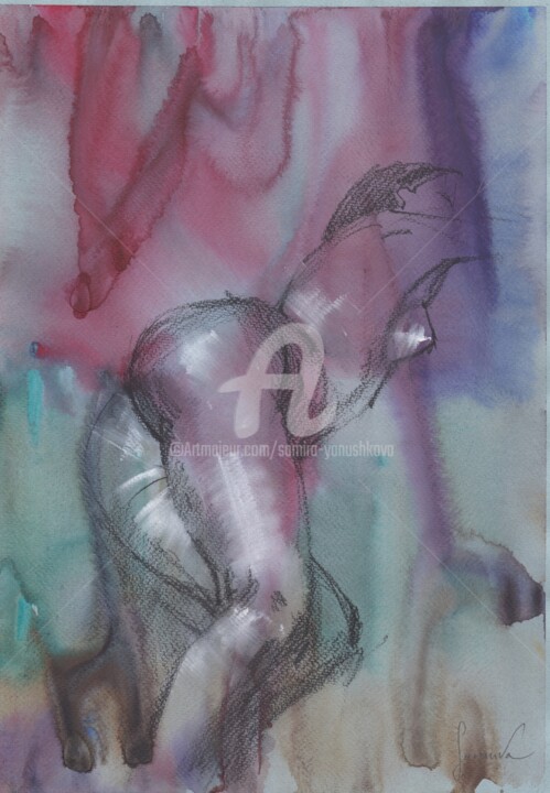 Peinture intitulée "Abstract art" par Samira Yanushkova, Œuvre d'art originale, Graphite