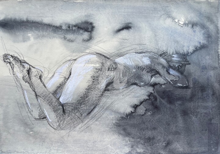 Drawing titled "Nude art #506" by Samira Yanushkova, Original Artwork, Pencil