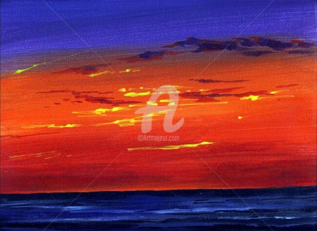 Painting titled "Sunset Series" by Samiran Sarkar, Original Artwork, Oil