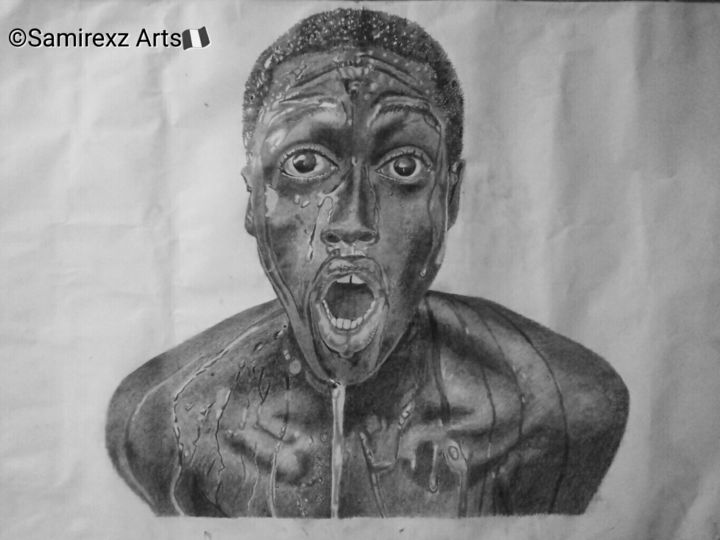Drawing titled "PHOBIA" by Samirexzarts, Original Art, Charcoal