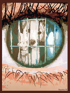 Collages intitulée "In the Eye of the B…" par Samitha Hess, Œuvre d'art originale, Autre