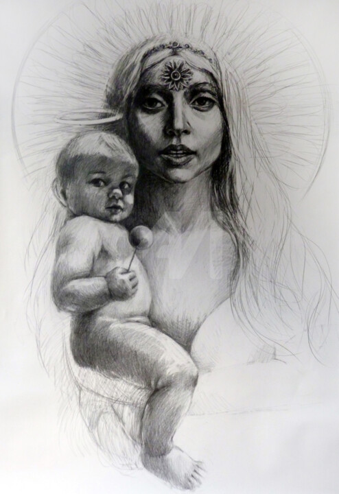 Dibujo titulada ""POP ICON"" por Samobrod Irina, Obra de arte original, Lápiz