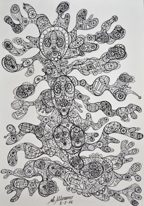 Tekening getiteld "LA VÉRITÉ EST ESPRI…" door Salvador Moreno, Origineel Kunstwerk, Marker