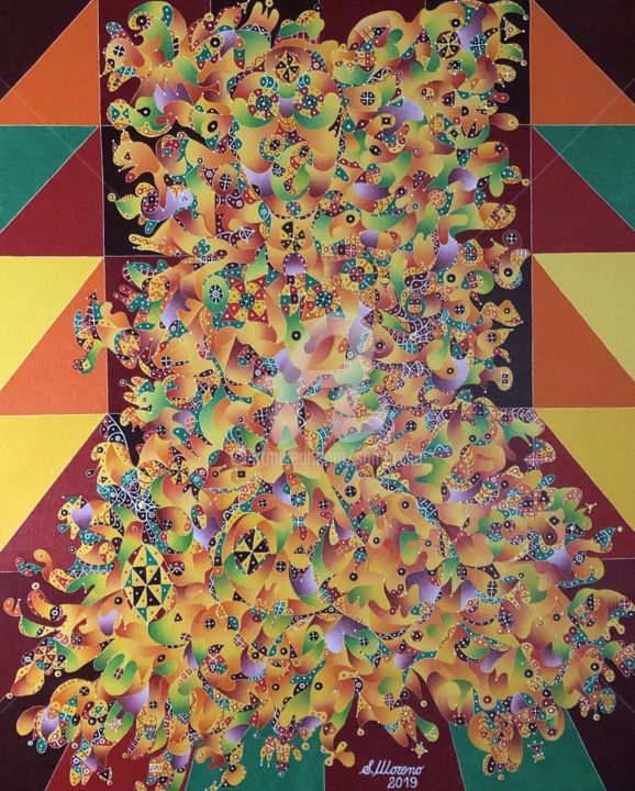 Peinture intitulée "LA VÉRITÉ EST LA PR…" par Salvador  Moreno, Œuvre d'art originale, Huile Monté sur Châssis en bois