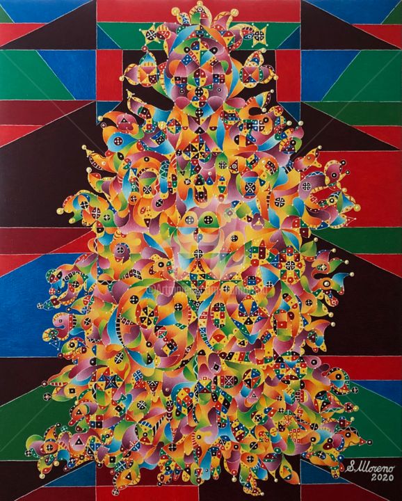 Картина под названием "L'AMOUR EST PLUS FO…" - Salvador  Moreno, Подлинное произведение искусства, Масло Установлен на Дерев…