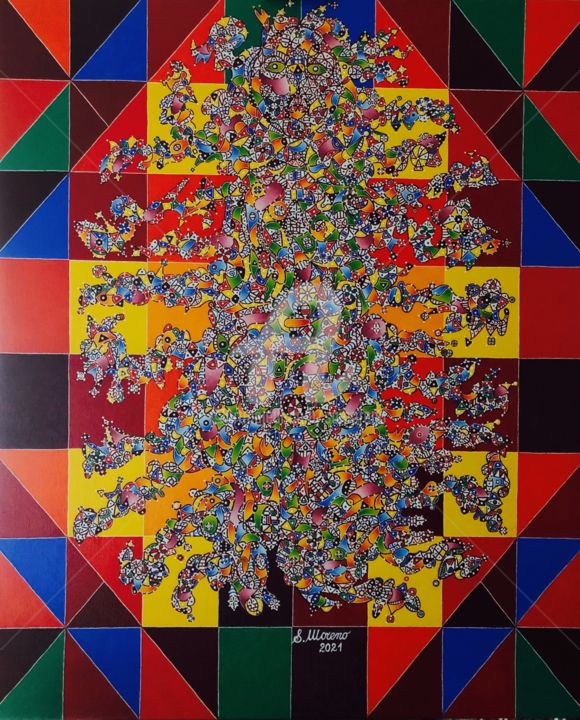 Картина под названием "EN PREMIER L'AMOUR…" - Salvador  Moreno, Подлинное произведение искусства, Масло