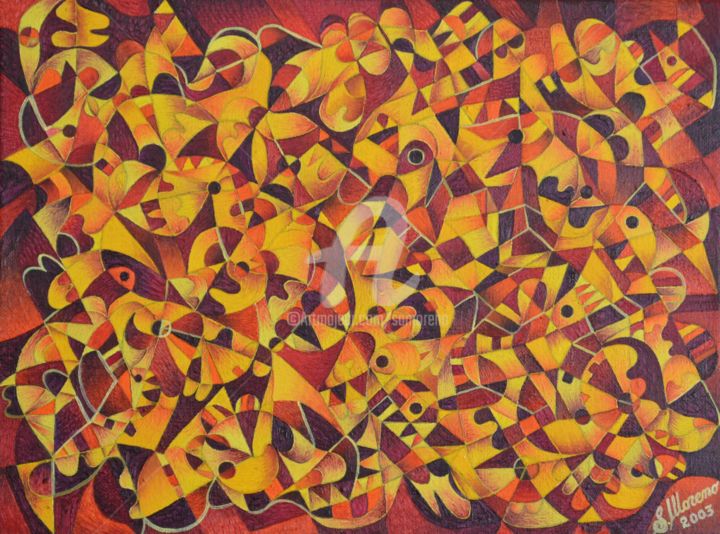 Картина под названием "OBLATIF" - Salvador  Moreno, Подлинное произведение искусства, Масло