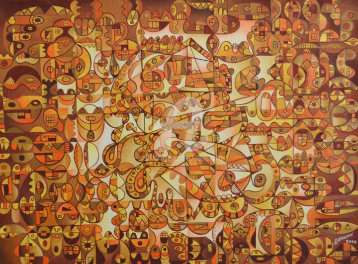 Pintura intitulada "LA PERSONNE NE NAIT…" por Salvador  Moreno, Obras de arte originais, Óleo