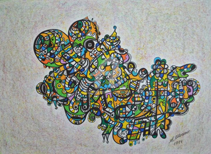 Рисунок под названием "ENERGIE COSMIQUE" - Salvador  Moreno, Подлинное произведение искусства, Другой