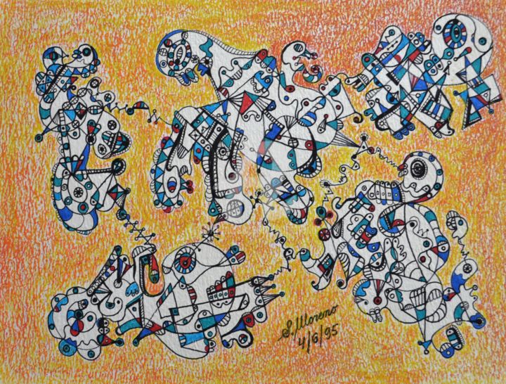 Drawing titled "DIALOGUE HONNETE" by Salvador  Moreno, Original Artwork, Other