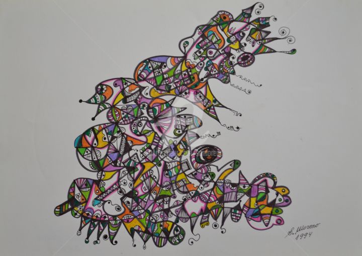 Zeichnungen mit dem Titel "ENERGIE PHYSIQUE" von Salvador  Moreno, Original-Kunstwerk, Andere