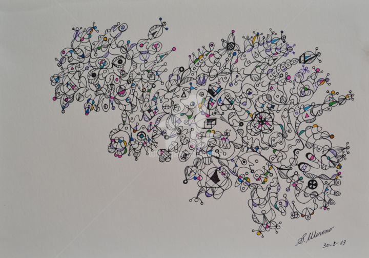 Drawing titled "POURQUOI CONTINUONS…" by Salvador  Moreno, Original Artwork, Marker