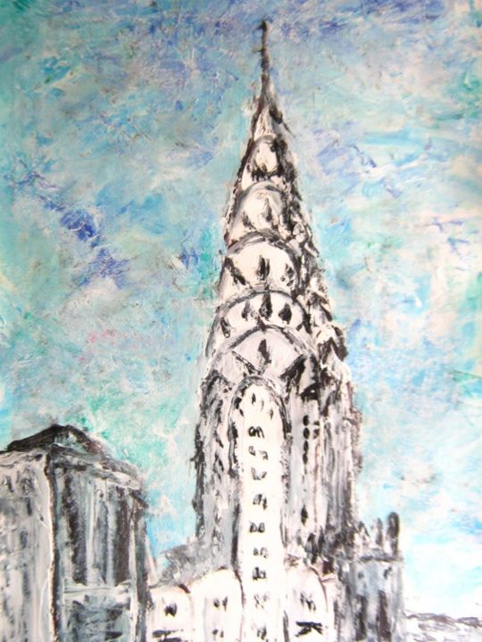 Картина под названием "Chrysler Building" - Thomas Harutunyan, Подлинное произведение искусства, Масло