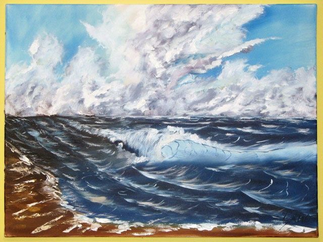 Painting titled "Seascape" by Samo, Original Artwork, Other