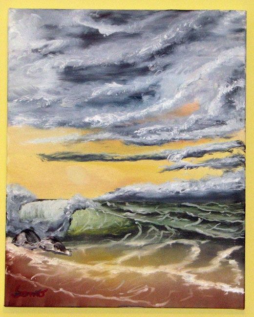 Ζωγραφική με τίτλο "Seascape" από Samo, Αυθεντικά έργα τέχνης, Άλλος