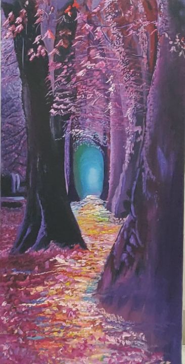 Painting titled "Enchanted forest" by Samruddhi R Trivedi, Original Artwork, Oil