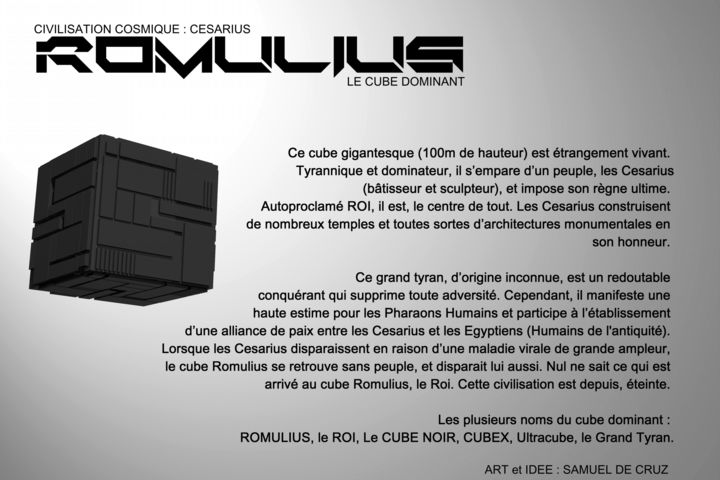 Arts numériques intitulée "ROMULIUS, le Roi et…" par Samuel De Cruz, Œuvre d'art originale, Modélisation 3D