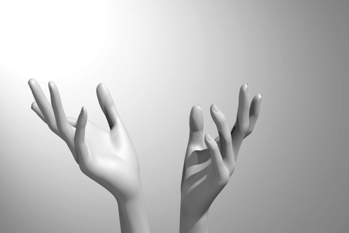 Arts numériques intitulée "Dessin mains.jpg" par Samuel De Cruz, Œuvre d'art originale, Modélisation 3D